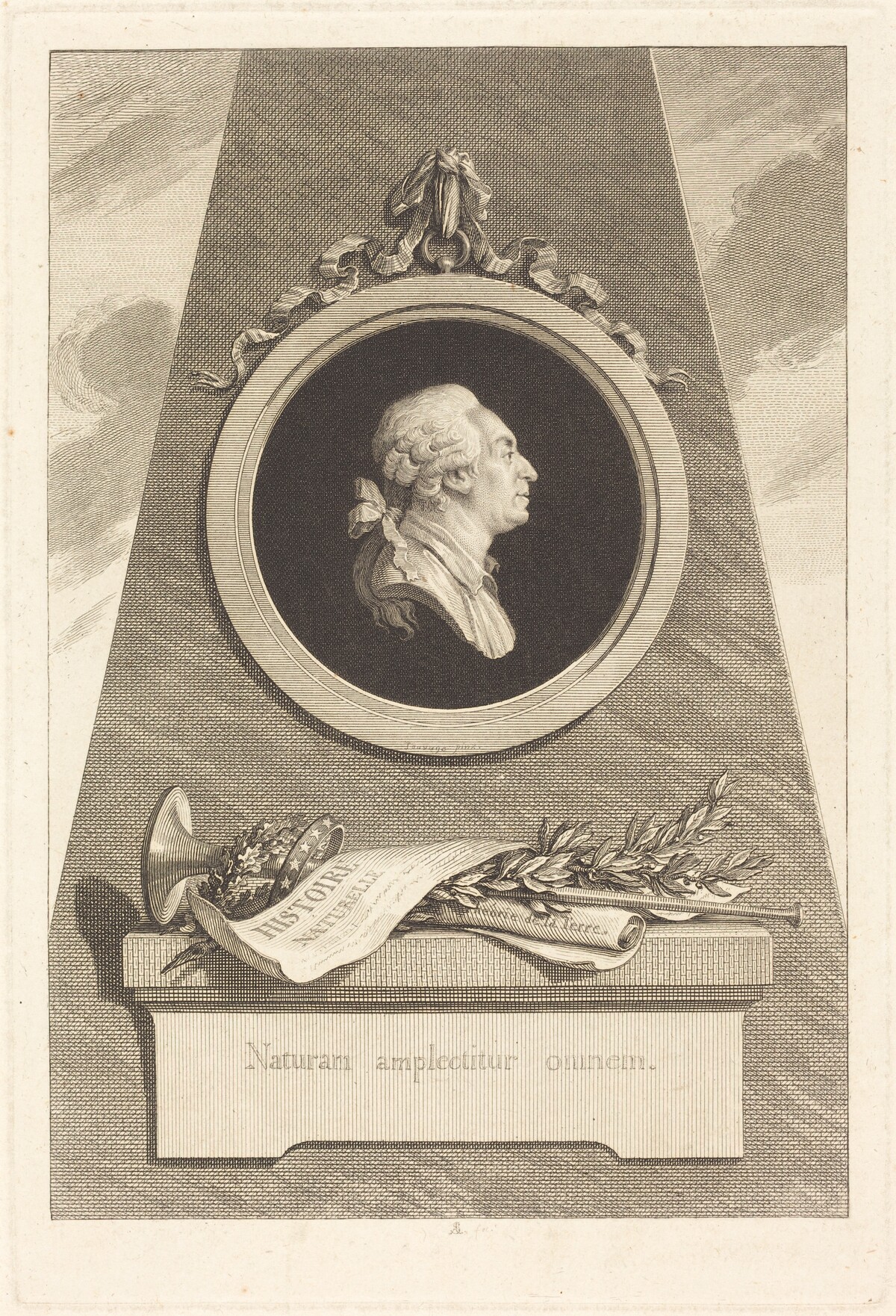 Comte de Buffon by Augustin de Saint-Aubin after Piat Joseph Sauvage