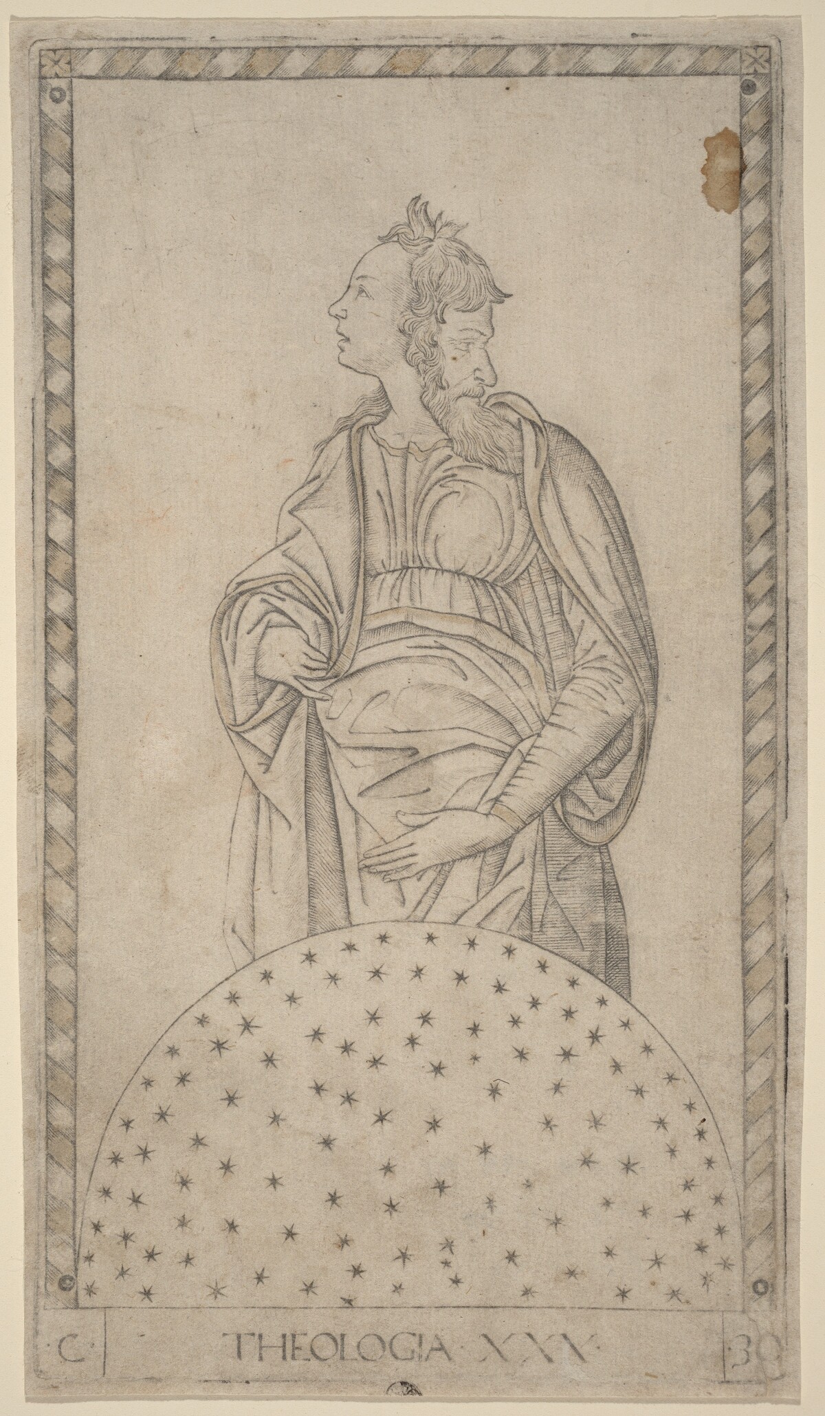 Theologia (Theology) by Master of the E-Series Tarocchi