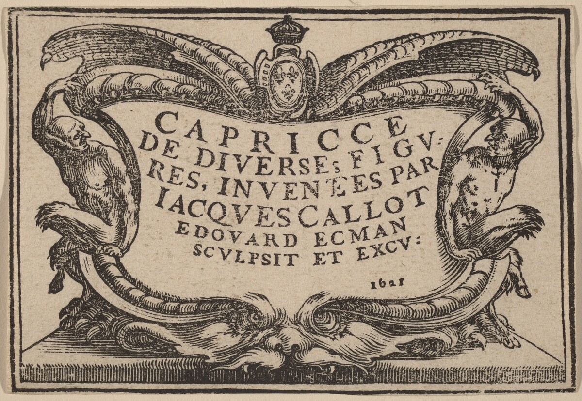 Title Page for "The Capricci" by Edouard Eckman after Jacques Callot