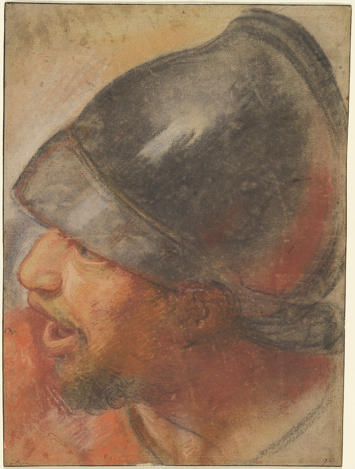 Head of a Macedonian Soldier by Atelier Assistant of Charles Le Brun