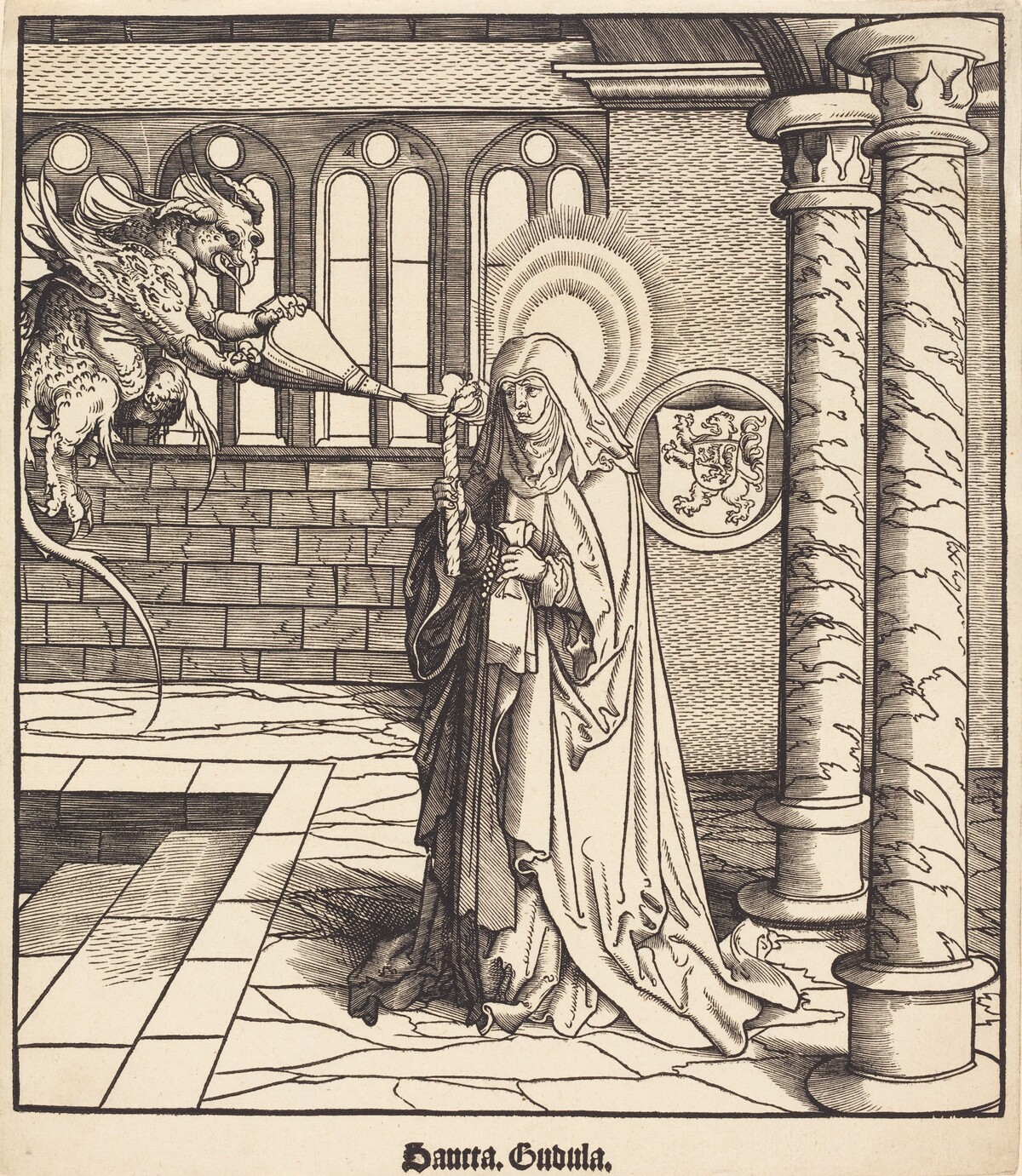 Saint Gudila by Willem Liefrinck after Leonhard Beck