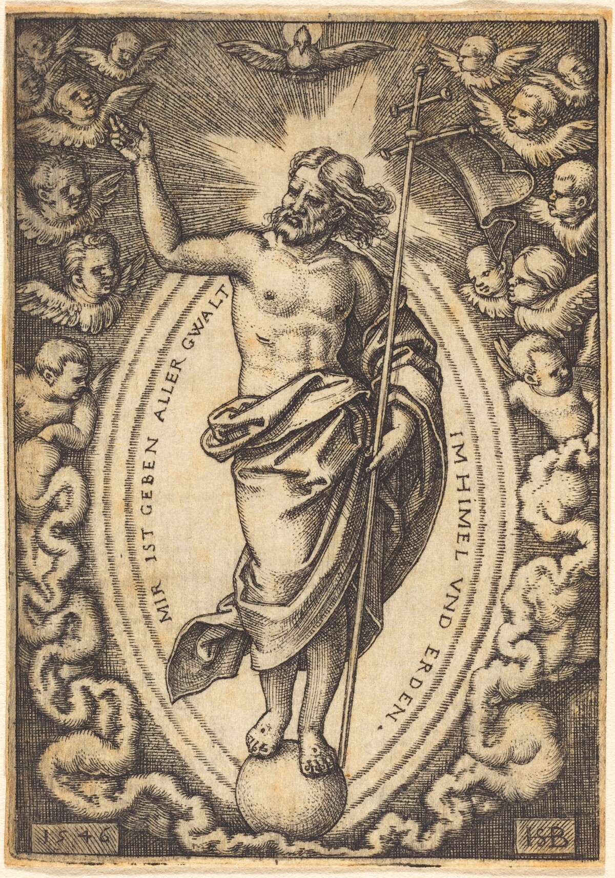 Christ on the Globe by Sebald Beham