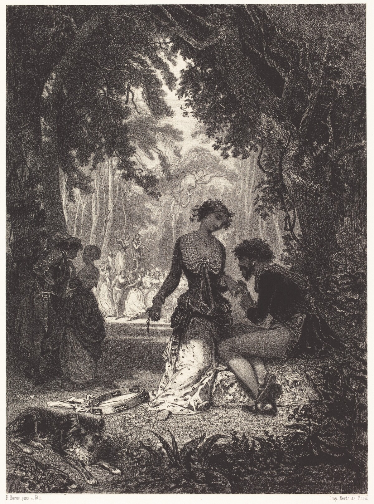 Italian Dancers by Henri Charles Antoine Baron