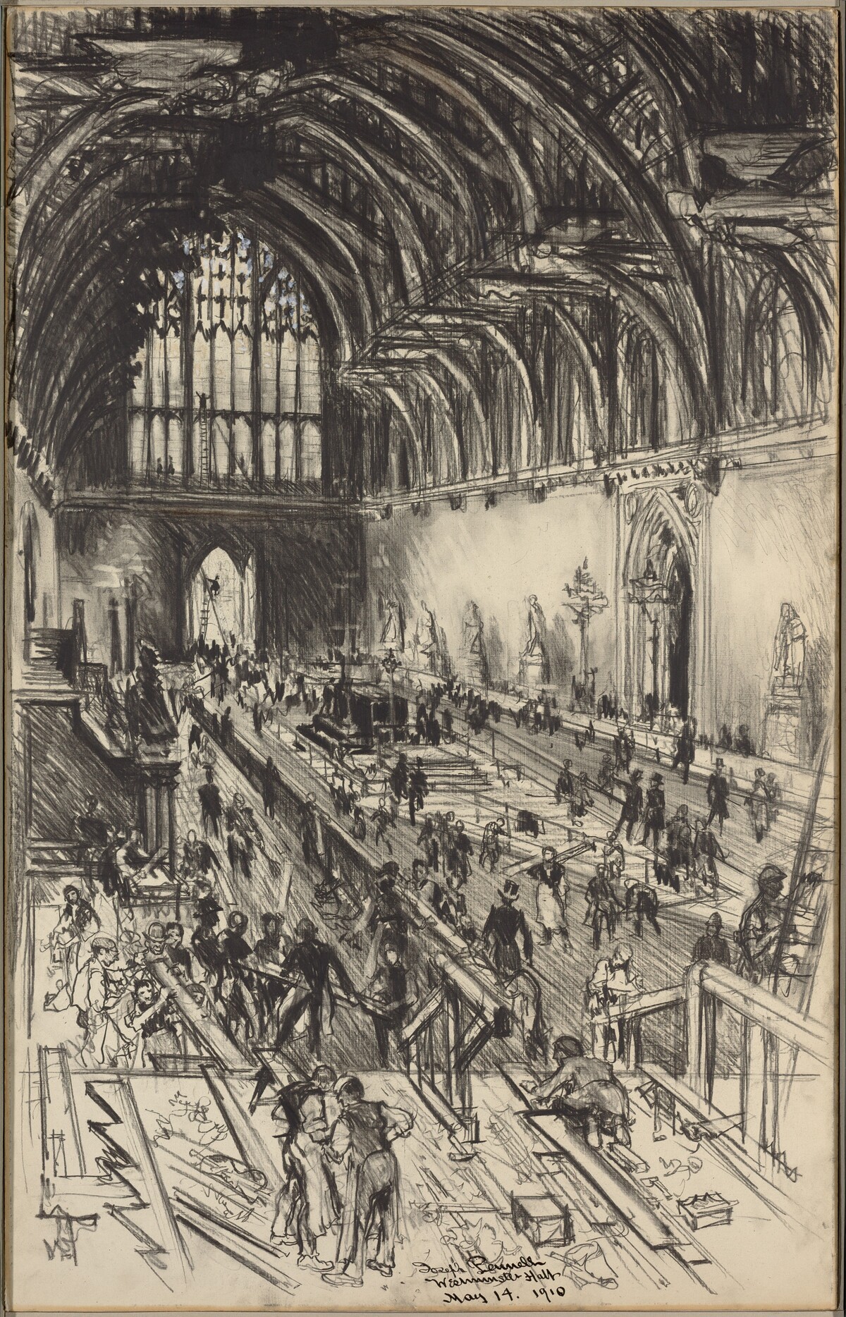 Preparations for the Lying in State of Edward VII by Joseph Pennell