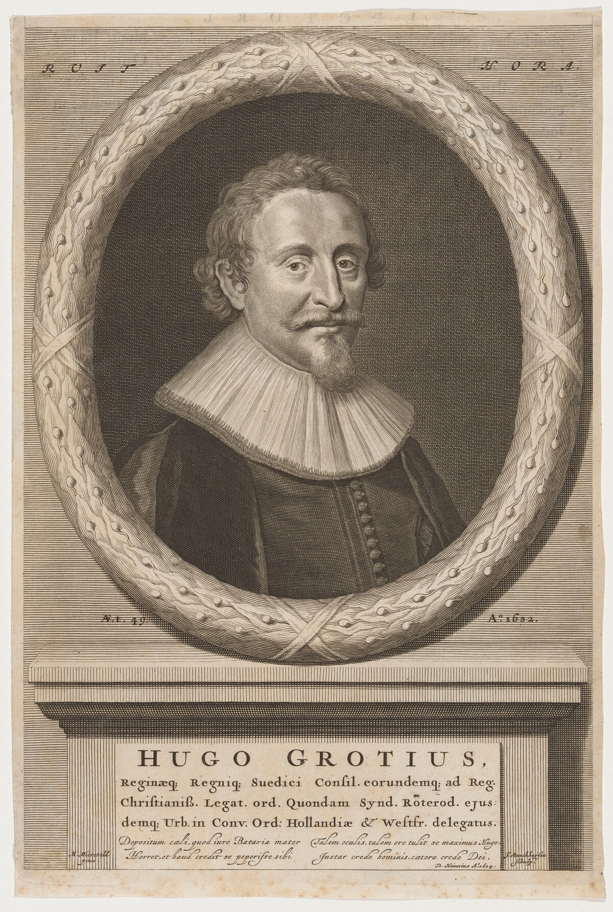 Hugo Grotius by Johannes van Munnickhuysen after Michiel van Miereveld