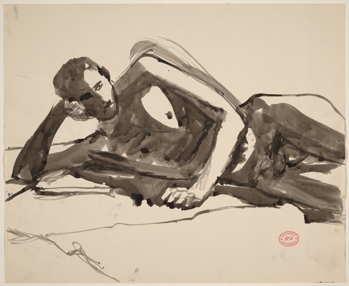 Untitled [male nude turned left] by Richard Diebenkorn