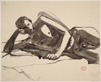Untitled [male nude turned left]