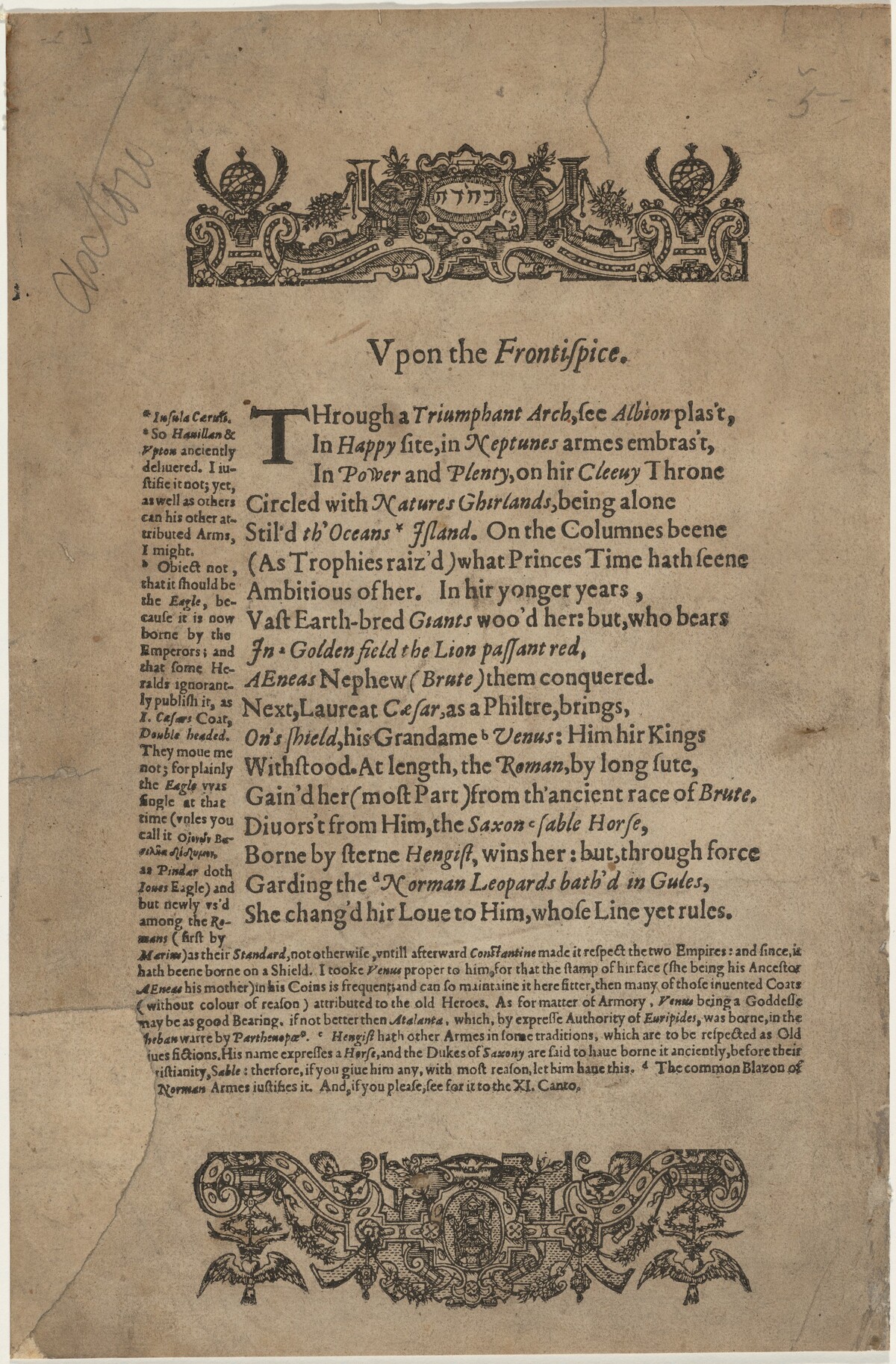 Text from Drayton's Poly-olbion by Unknown Artist