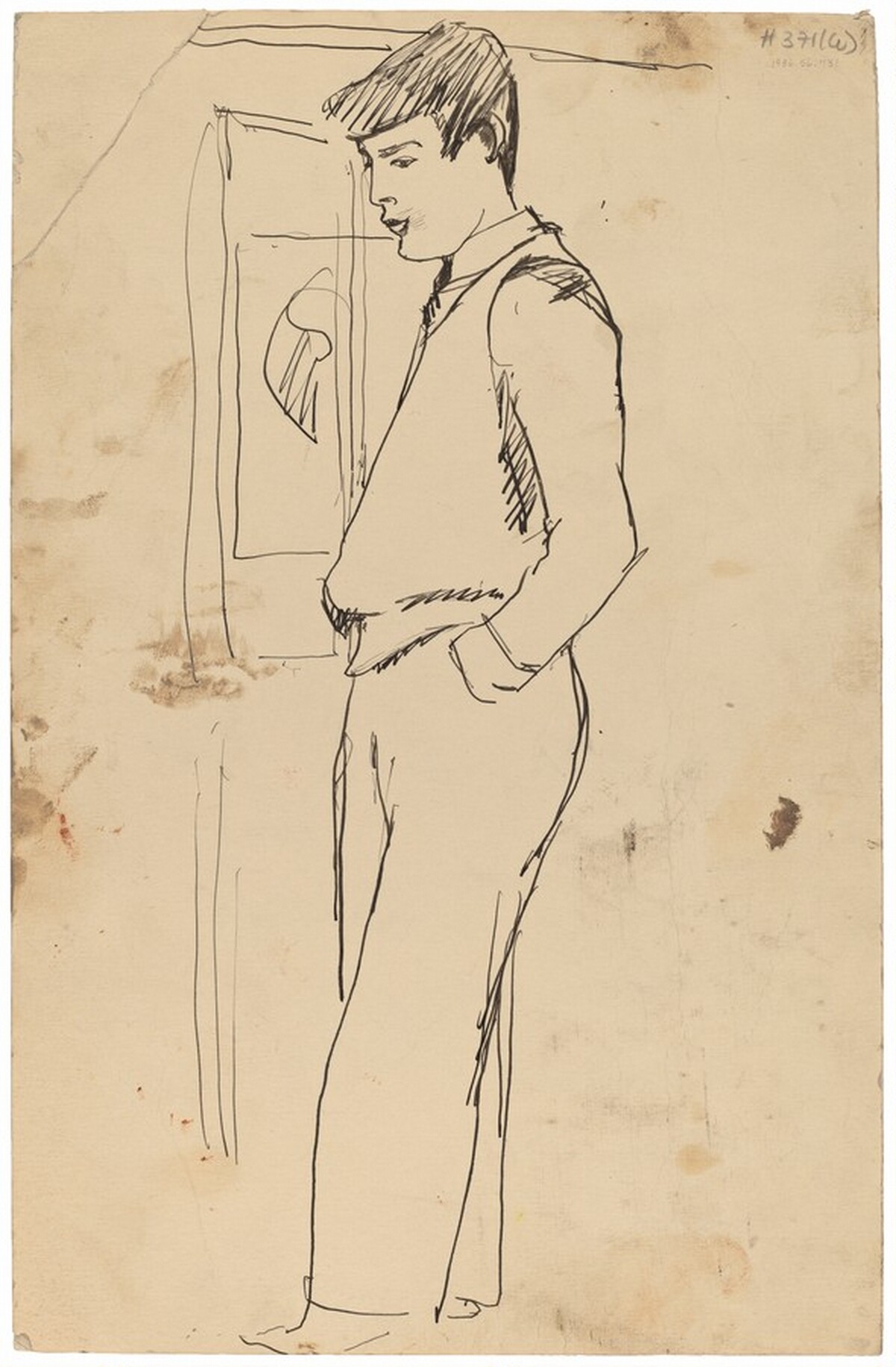 Standing Man with Hand in Pocket [verso] by Mark Rothko