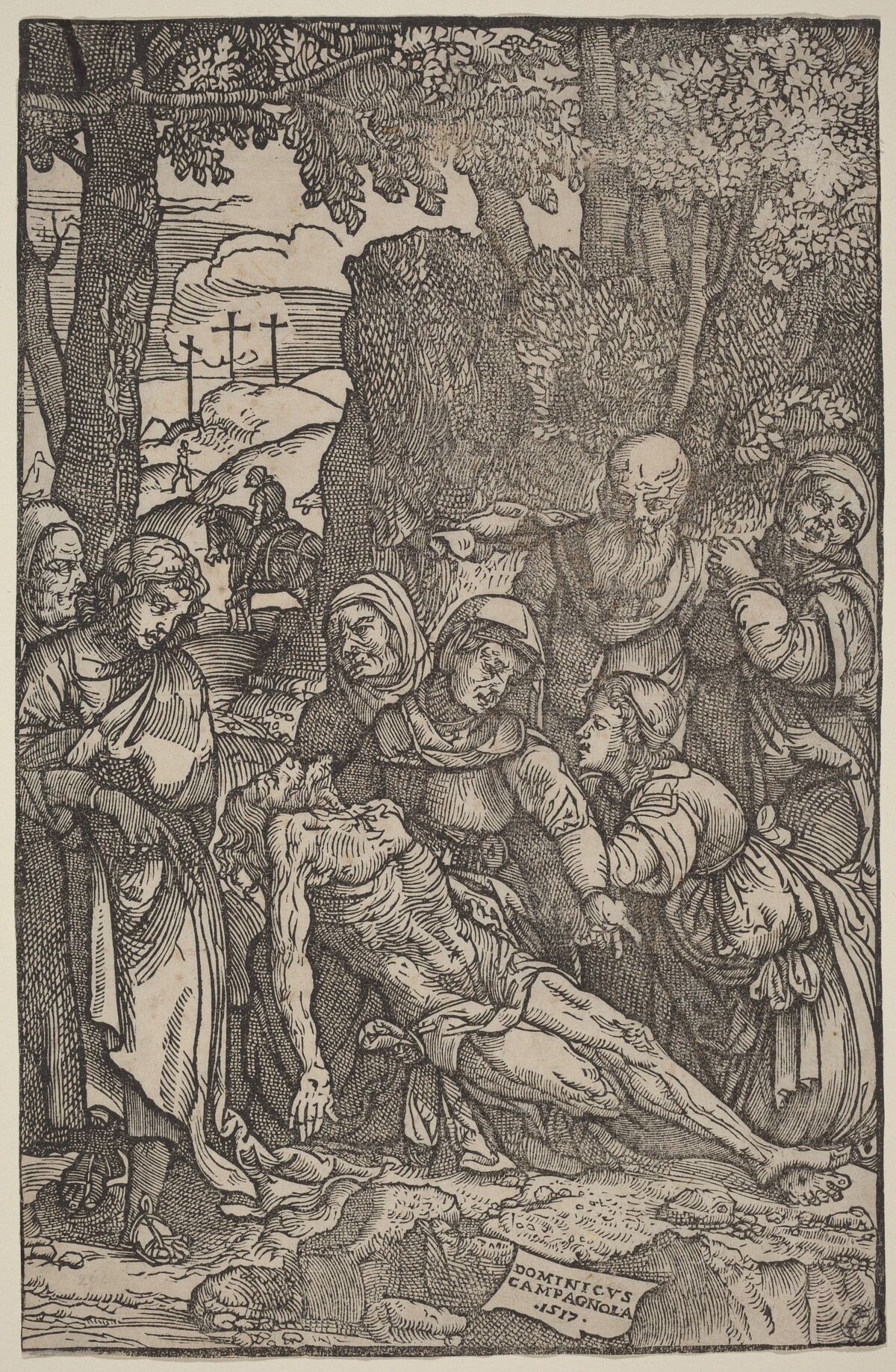 Lamentation of Christ by Domenico Campagnola