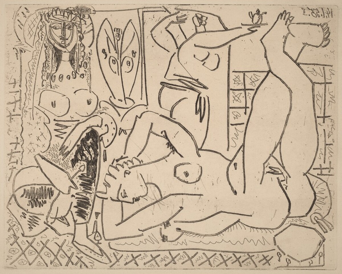 Variation on Delacroix's "Women of Algiers": IV by Pablo Picasso