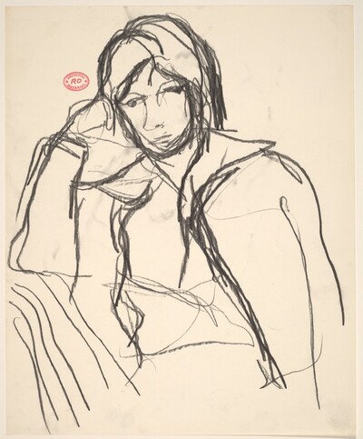 Untitled [head and torso of model wearing wide collar]