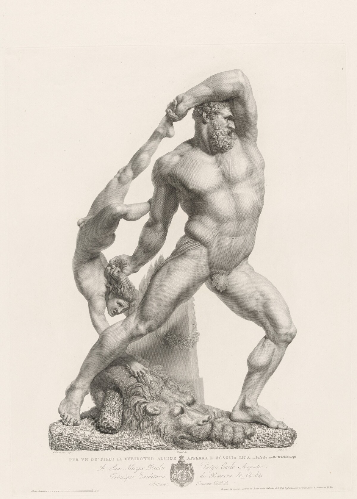 Hercules and Lichas, Seen from the Front by Pietro Fontana and Giovanni Folo, after Antonio Canova