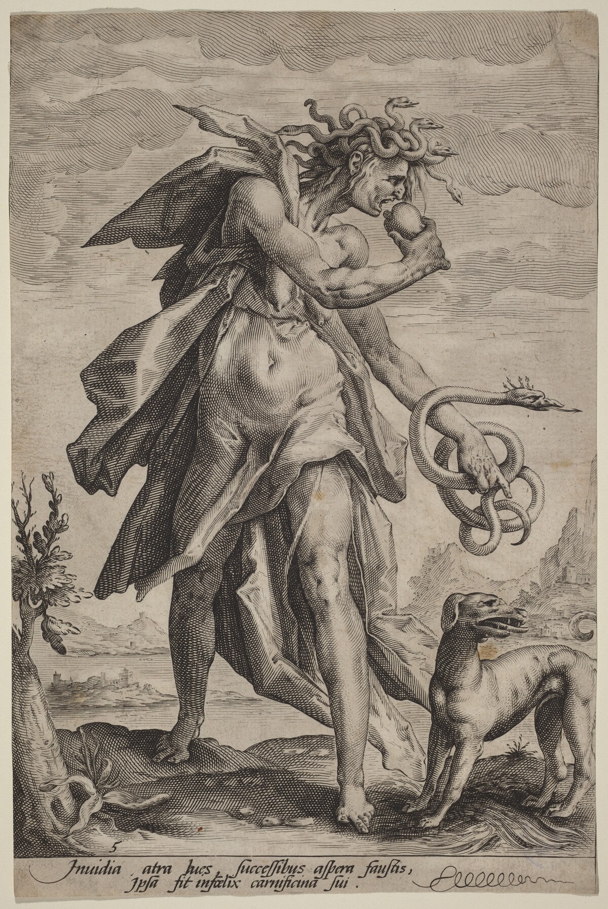 Envy by attributed to Jacob Matham, after Hendrik Goltzius