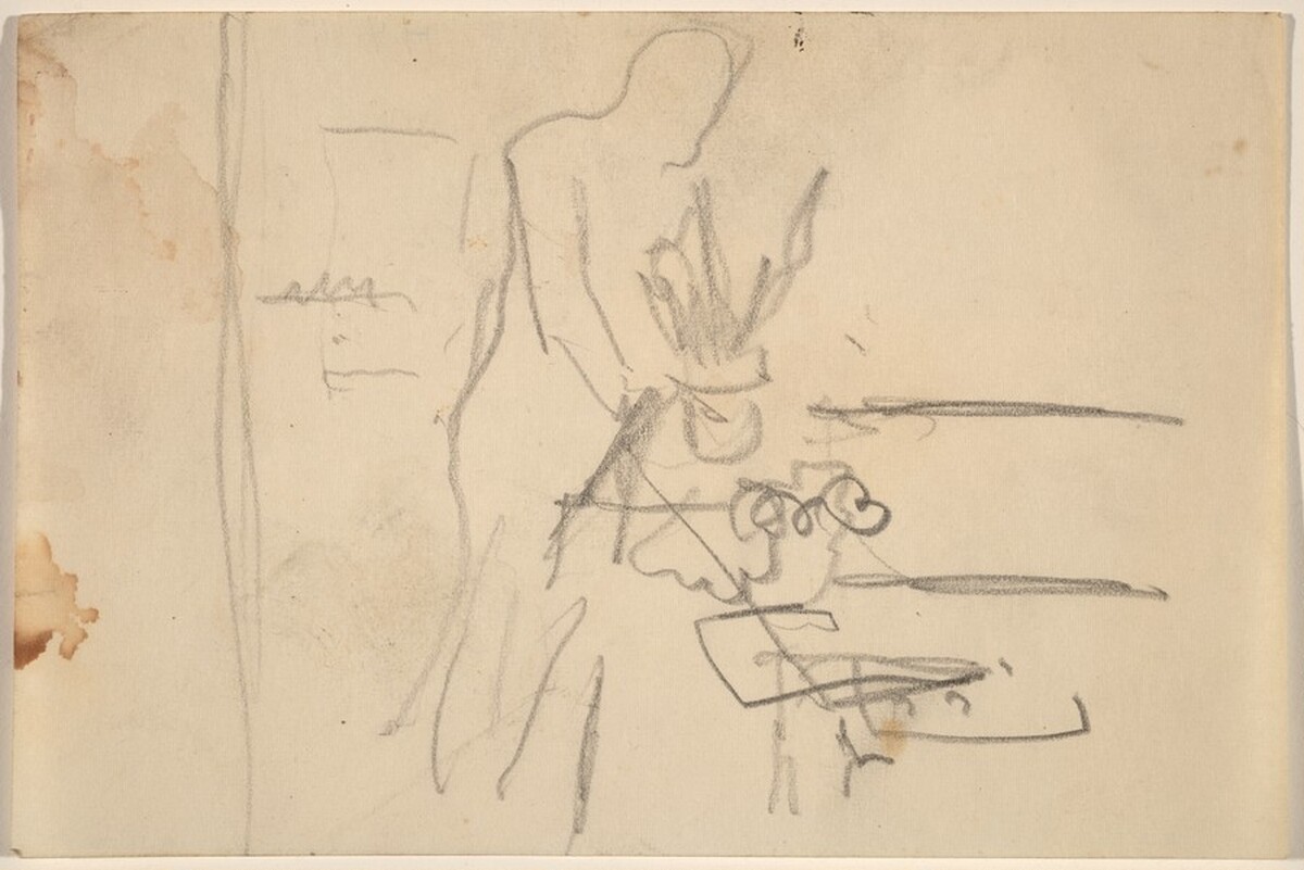 Figure Standing at a Table with Plant by Mark Rothko