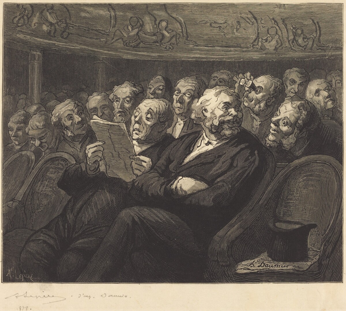 Les Fauteuils d'orchestre by Auguste Lepère after Honoré Daumier