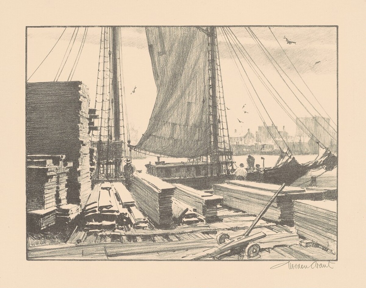 The Lumber Wharf by Gordon Grant