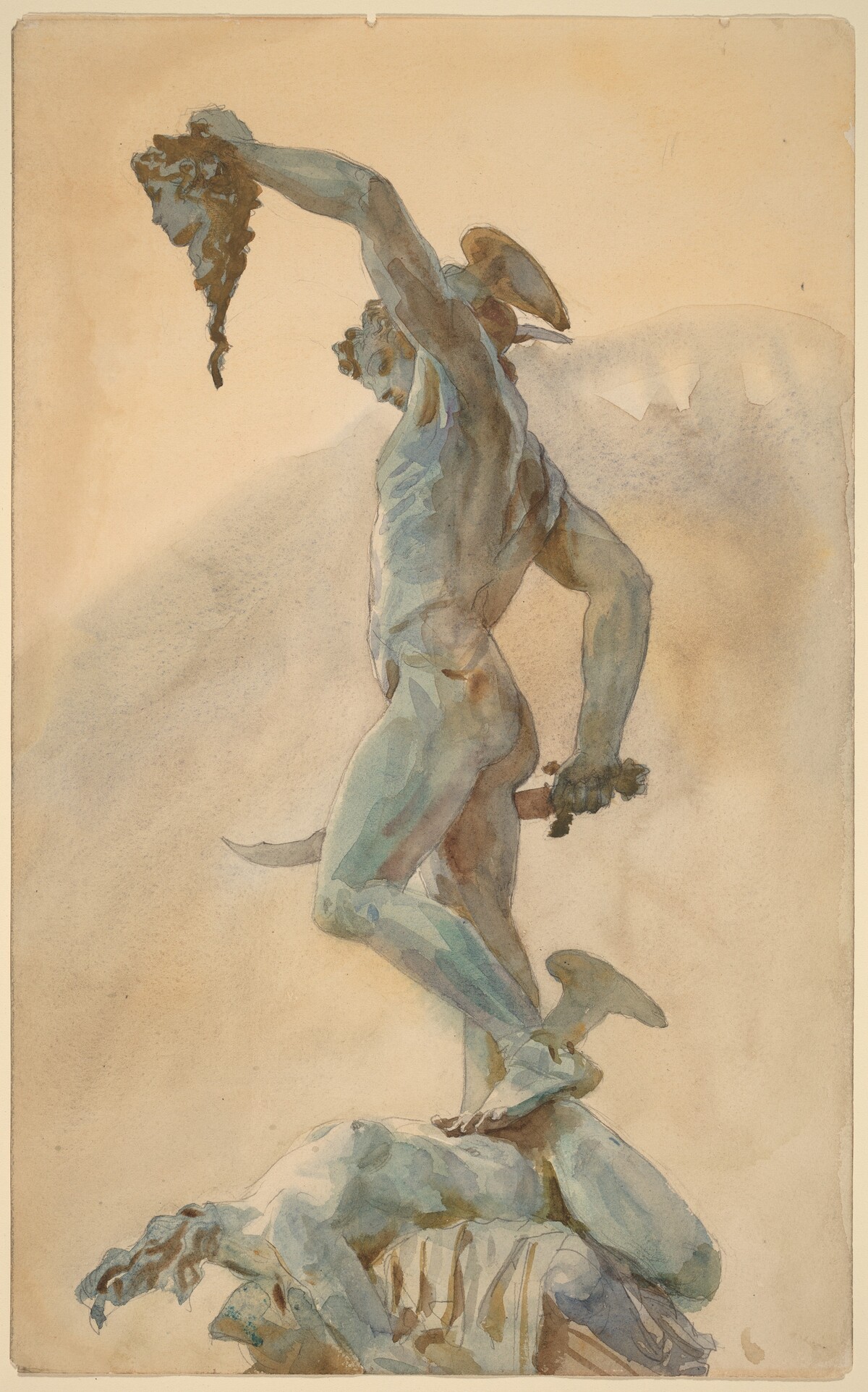 Sketch of Cellini's "Perseus" by John Singer Sargent, after Benvenuto Cellini