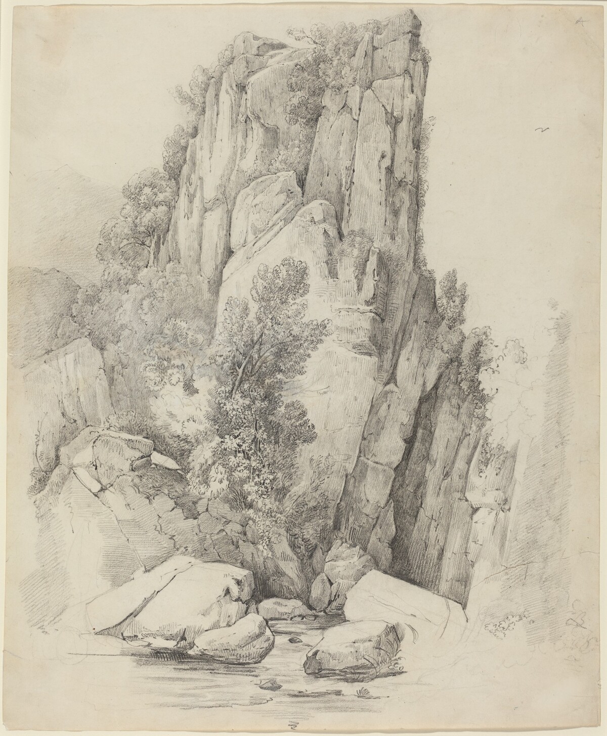 Rock Cliffs above a Stream by Johann Christoph Erhard