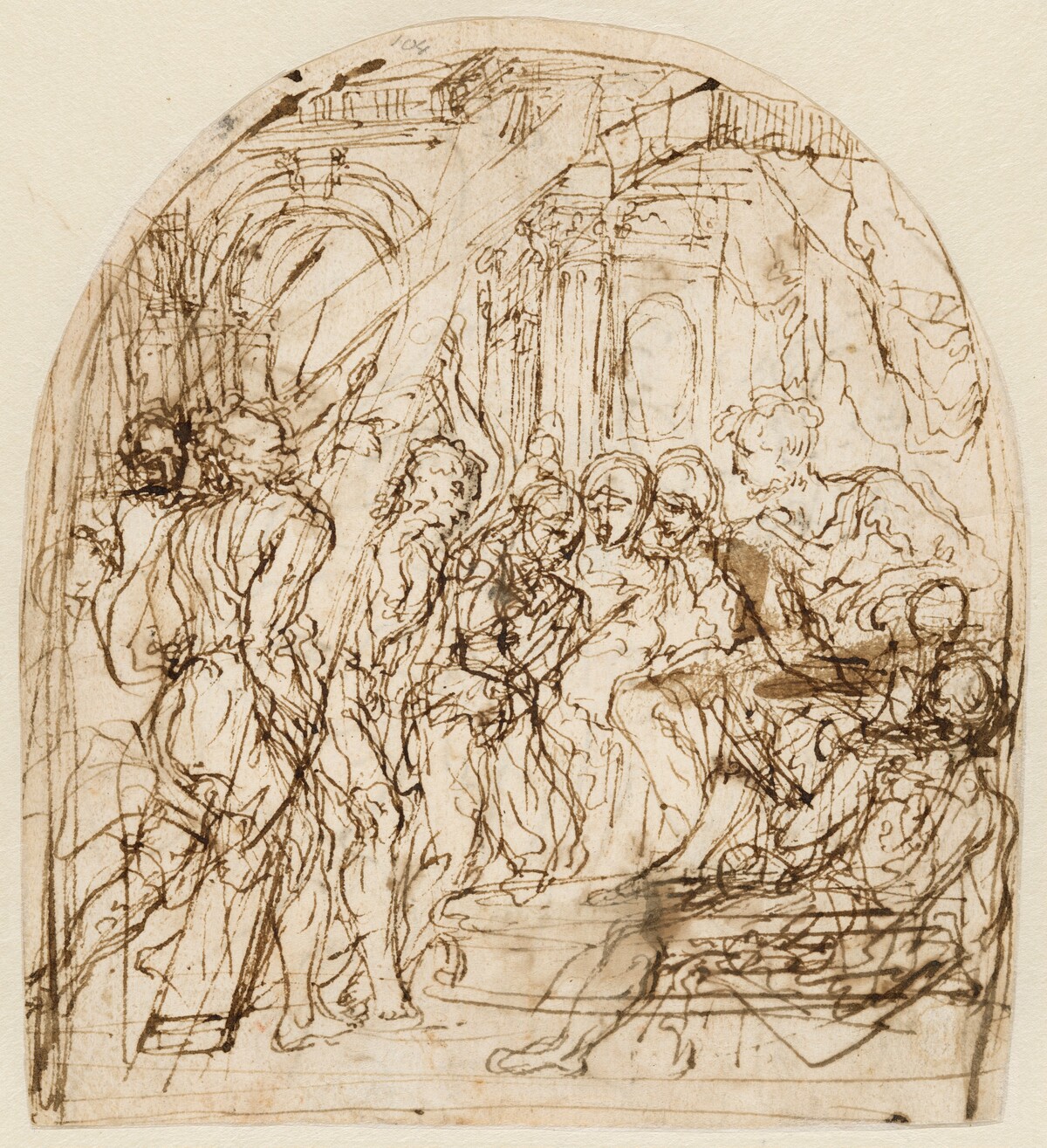 Christ Carrying the Cross by Italian 17th Century, formerly attributed to Alessandro Maganza