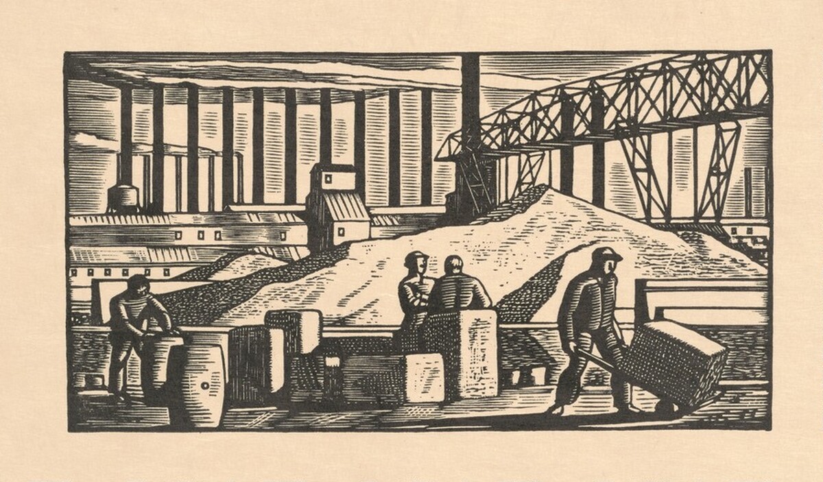 Freight Handlers by J. J. Lankes, after Rockwell Kent