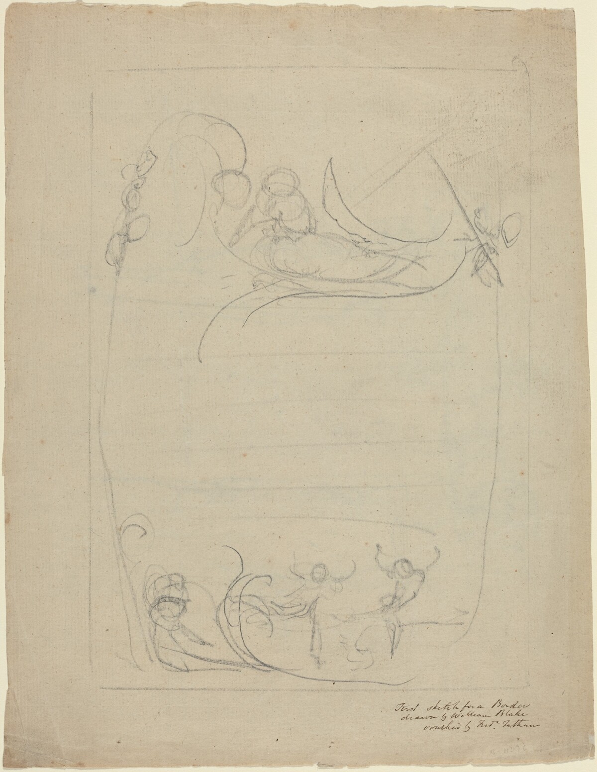 An Armed Man Spurning a Woman [recto] by William Blake