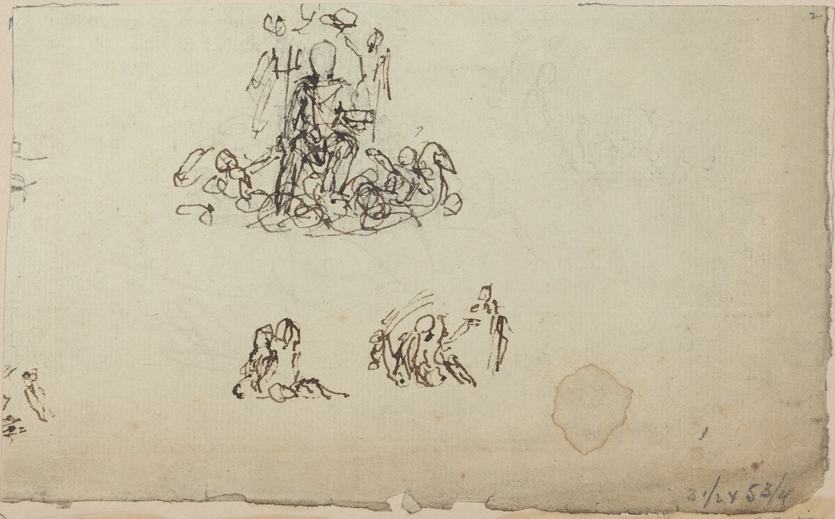 Study of Neptune and Sea Creatures (?) by John Flaxman