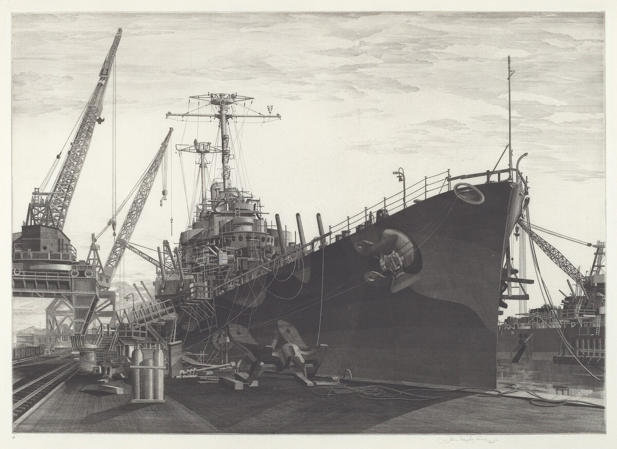 U.S.S. Columbia Under Construction by John Taylor Arms