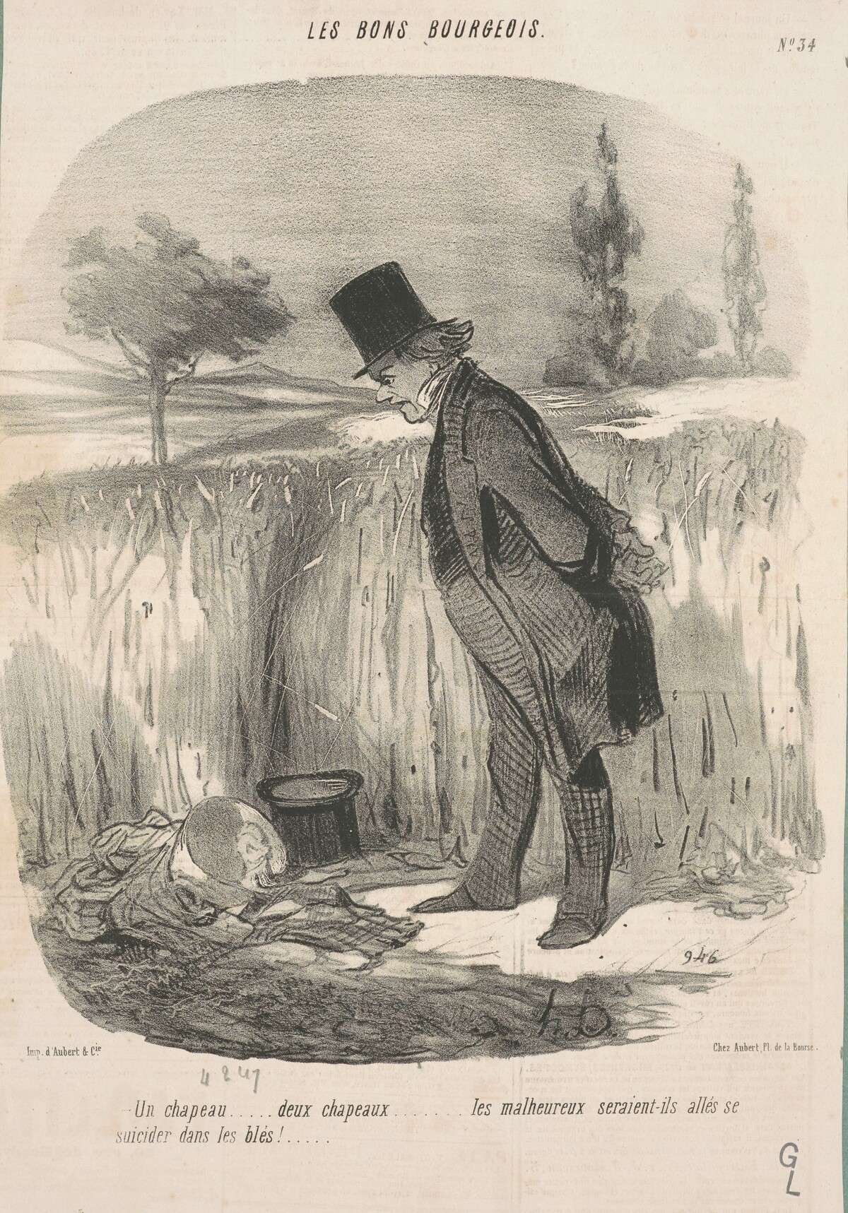 Un chapeau ... deux chapeaux ... les malheureux ... by Honoré Daumier