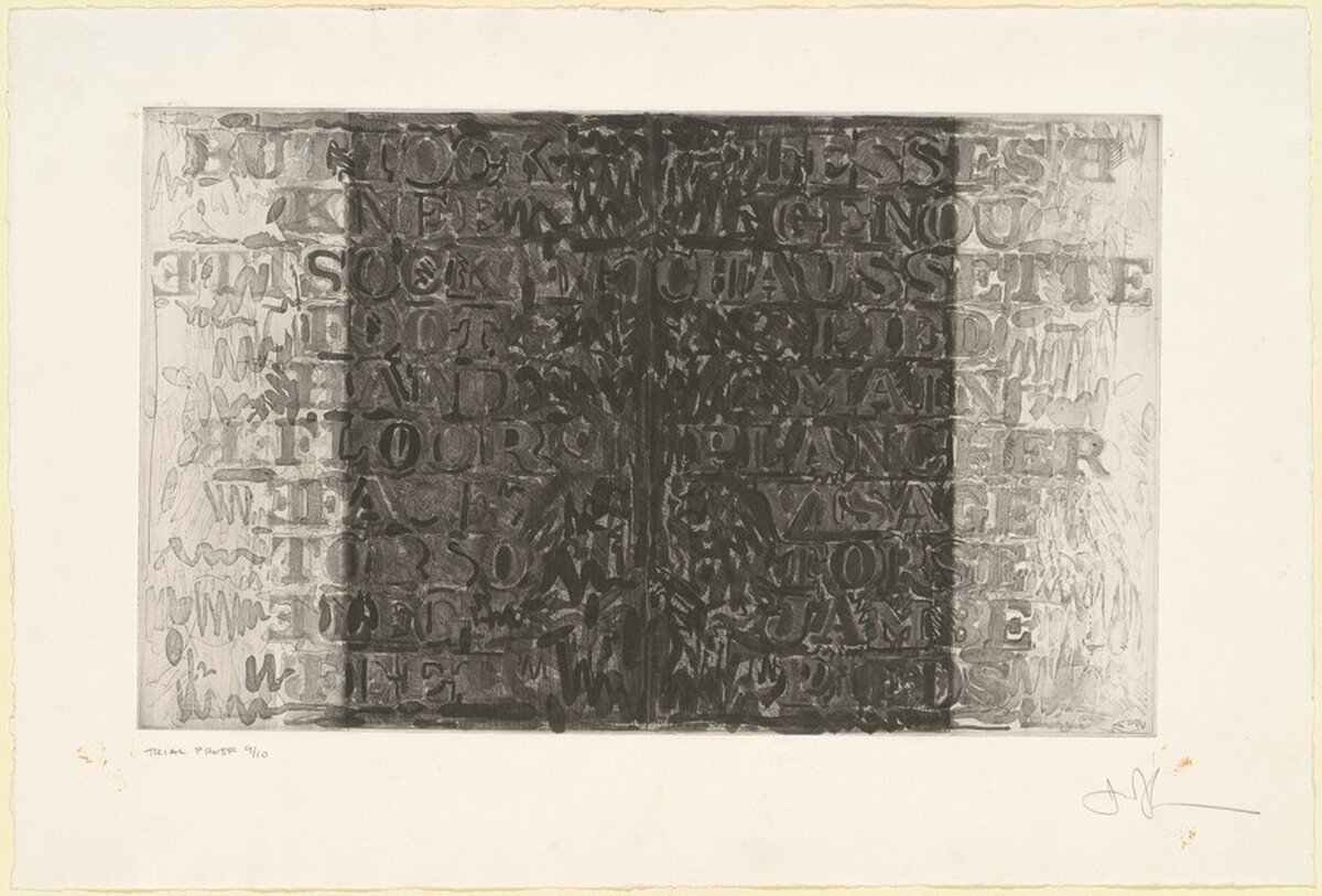 Words [trial proof 9] by Jasper Johns