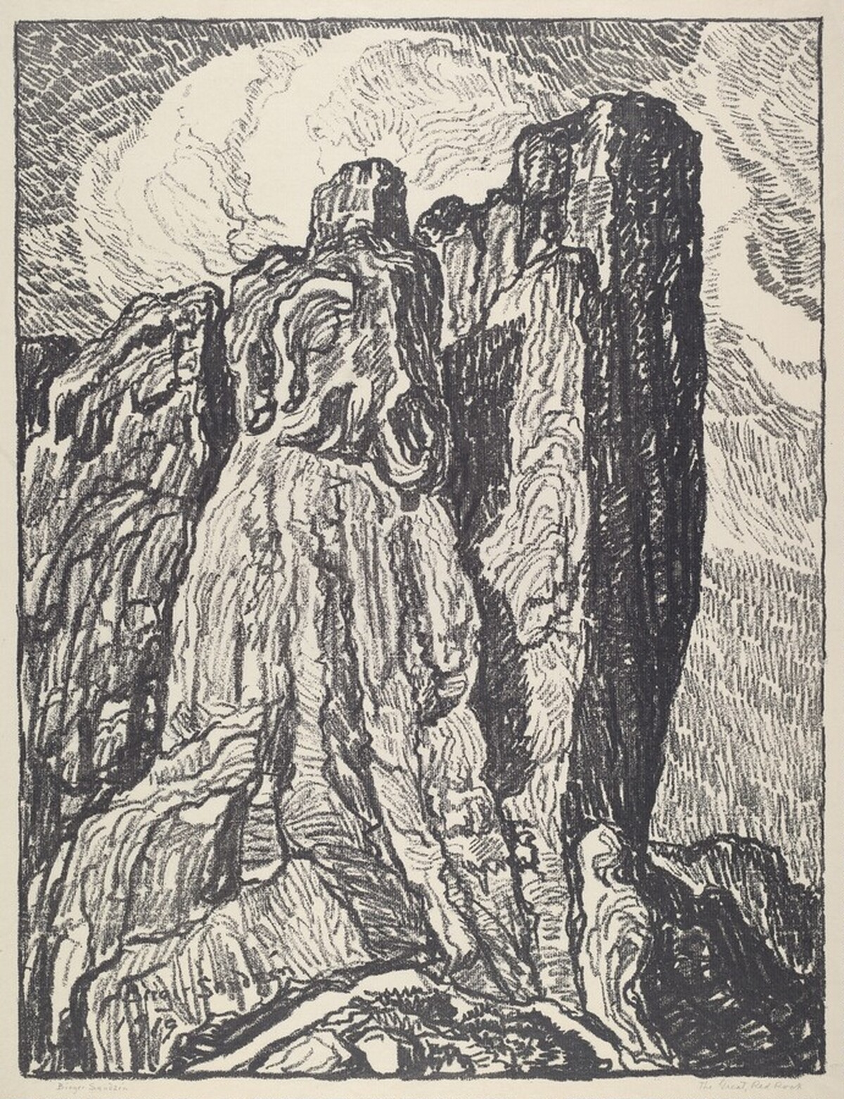The Great Red Rock by Birger Sandzén
