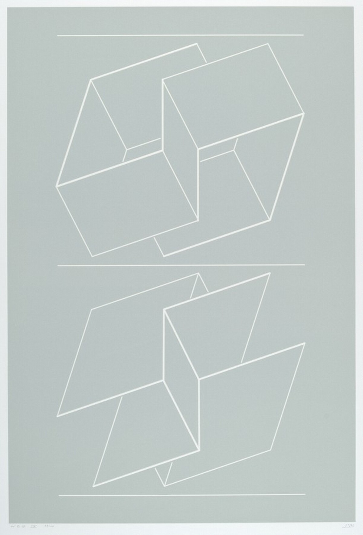 WEG IX from White Embossings on Gray by Josef Albers