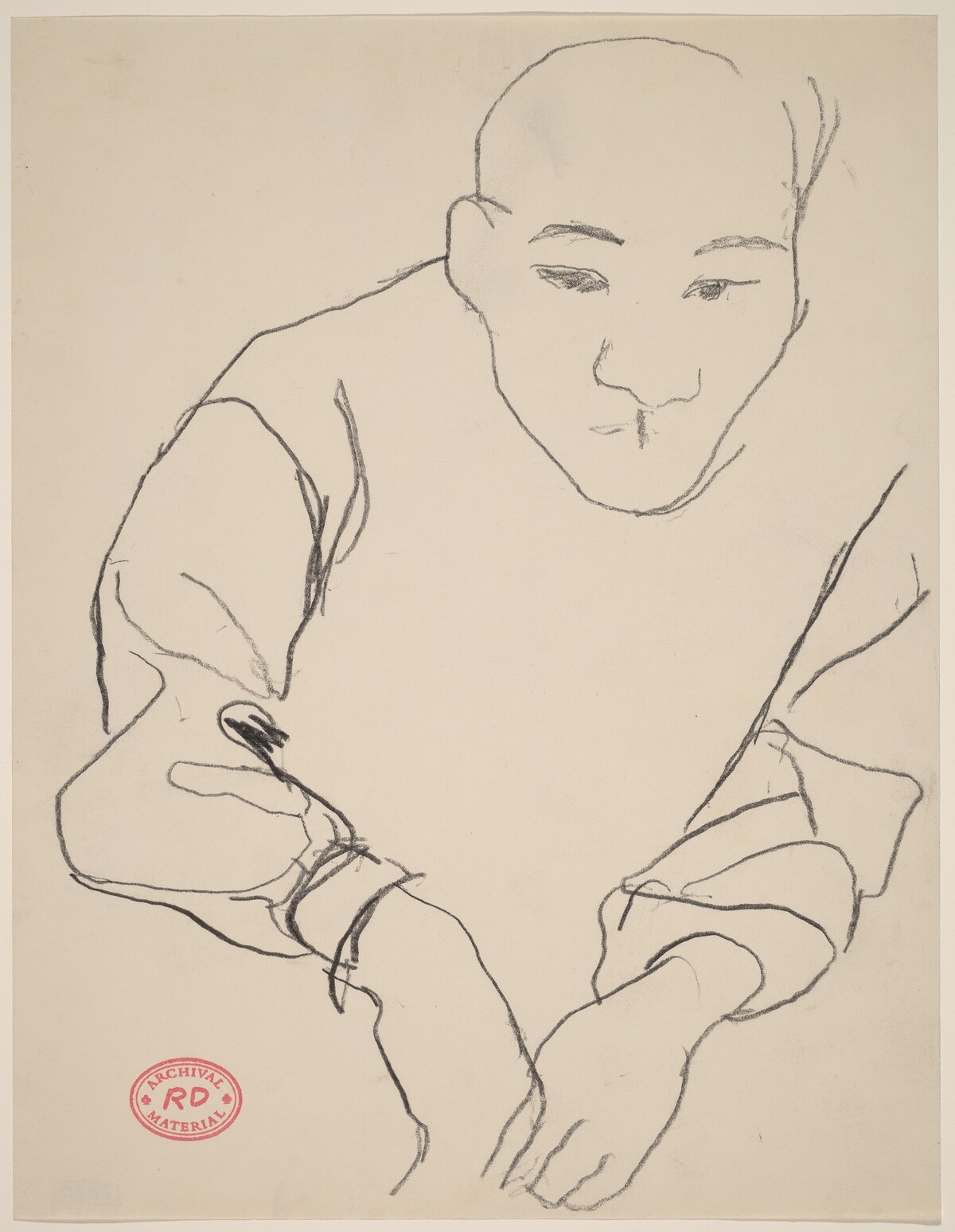 Untitled [Asian man leaning forward] by Richard Diebenkorn
