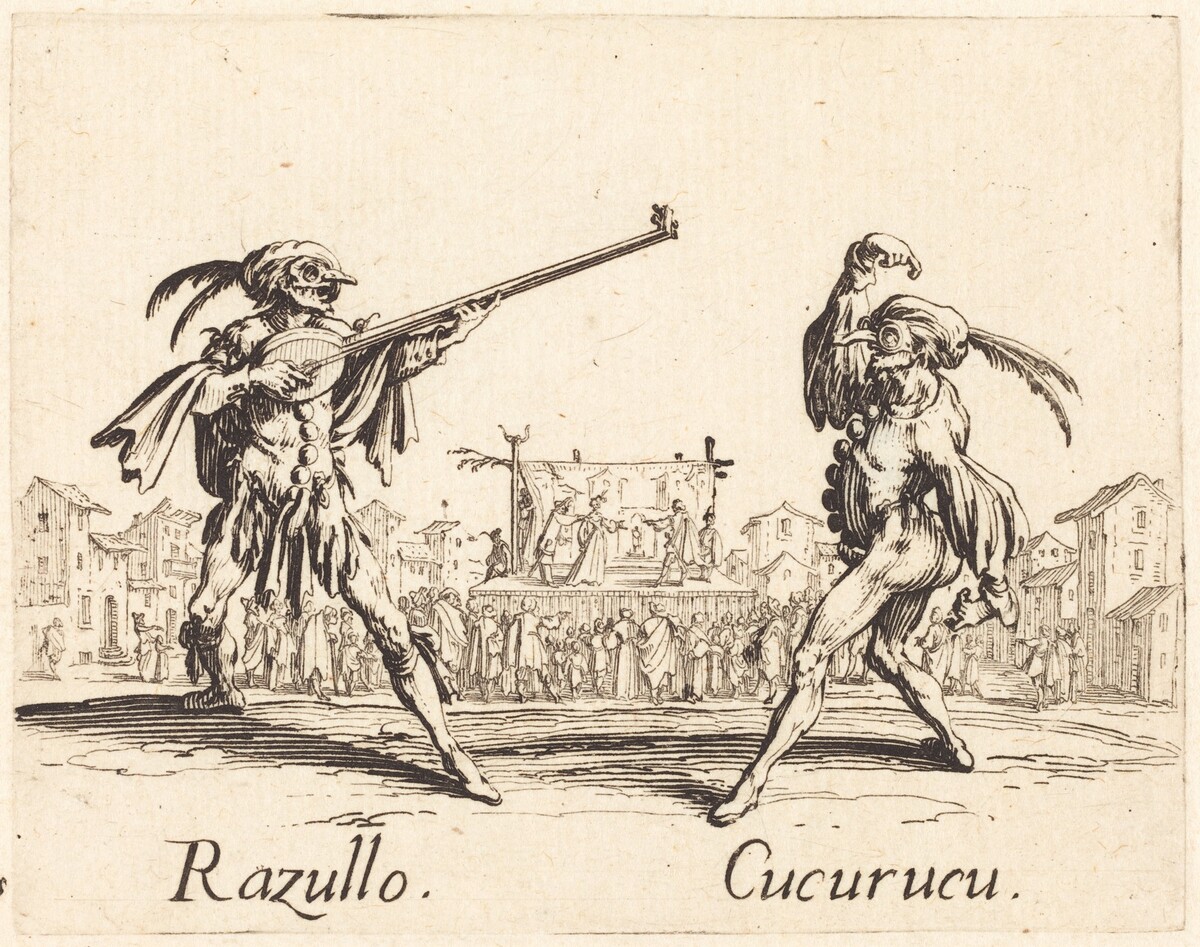 Razullo and Cucurucu by Jacques Callot