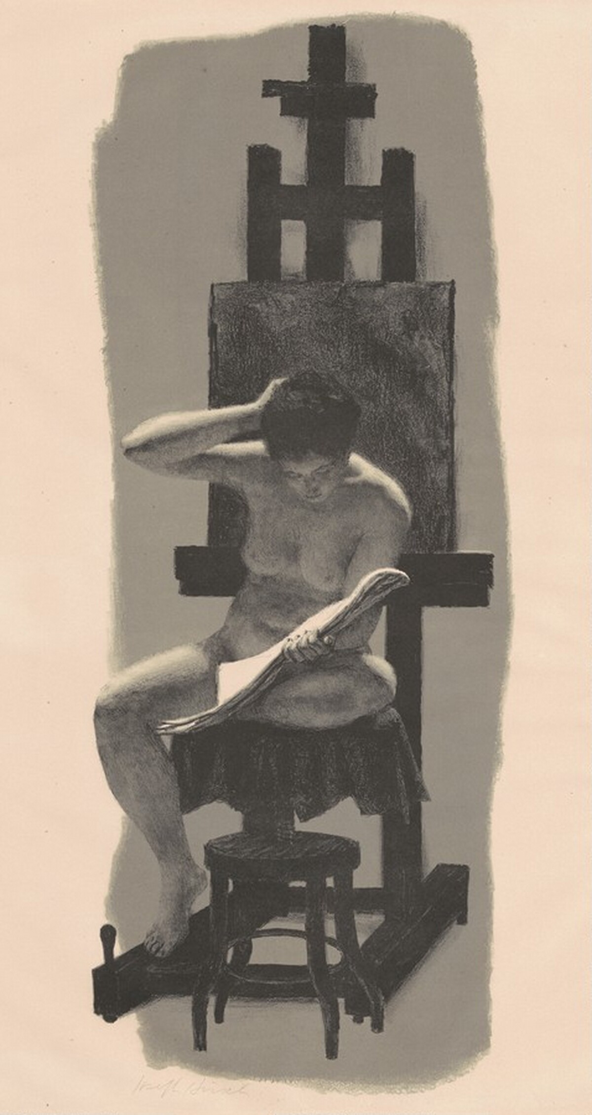 Model and Easel by Joseph Hirsch