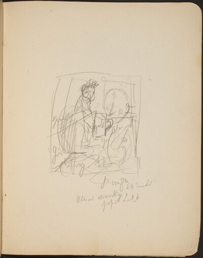Mehrfigurige Skizze in Kneipe, Bezeichnung (Group Scene in Pub with Inscriptions) [p. 37]