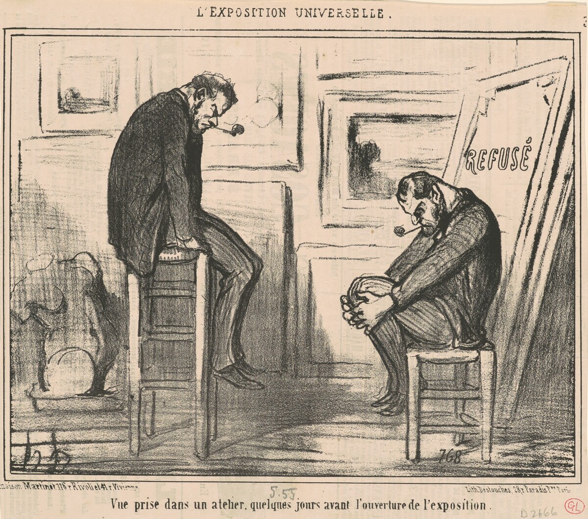 Vue prise dans un atelier ... by Honoré Daumier