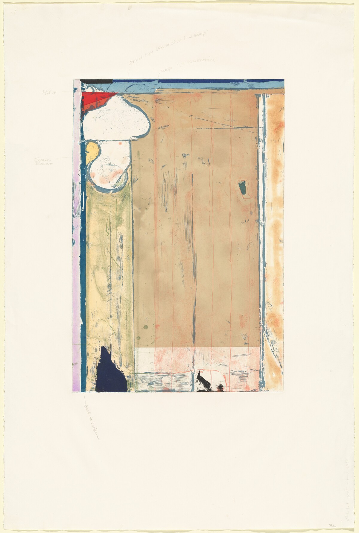 Touched Red [working proof 4] by Richard Diebenkorn