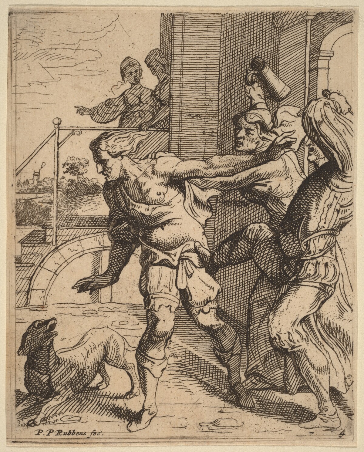 The Prodigal Son Driven from the Tavern by Theodoor van Thulden after Sir Peter Paul Rubens