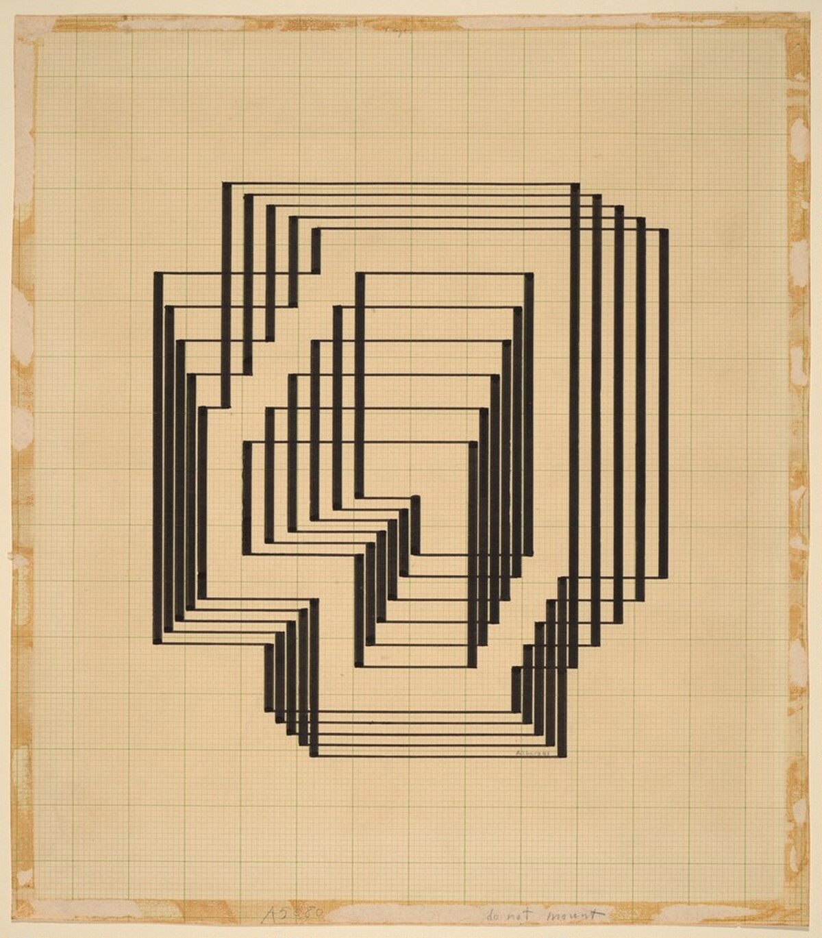 Preparatory drawing for Graphic Tectonics by Josef Albers