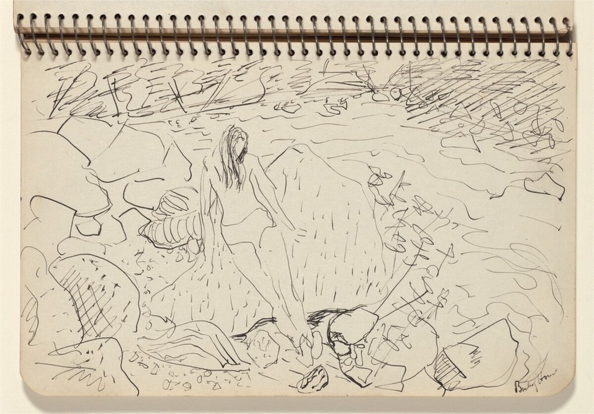 Bather on a Bank of Rocks by Milton Avery