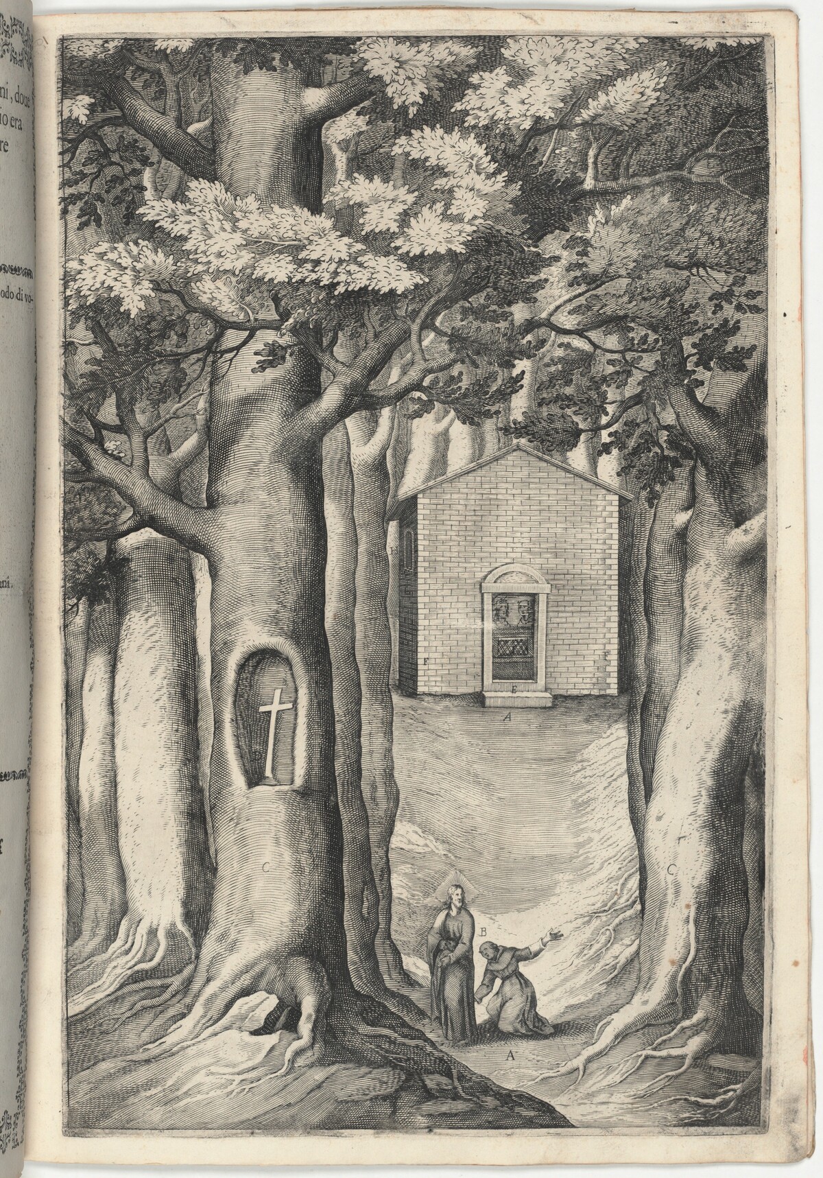 Chapel of the Blessed John of La Verna (Cappella del beato Giovanni della Verna) [plate S] by Jacopo Ligozzi (artist), Anonymous engraver possibly Domenico Falcini, Lino Moroni (author)