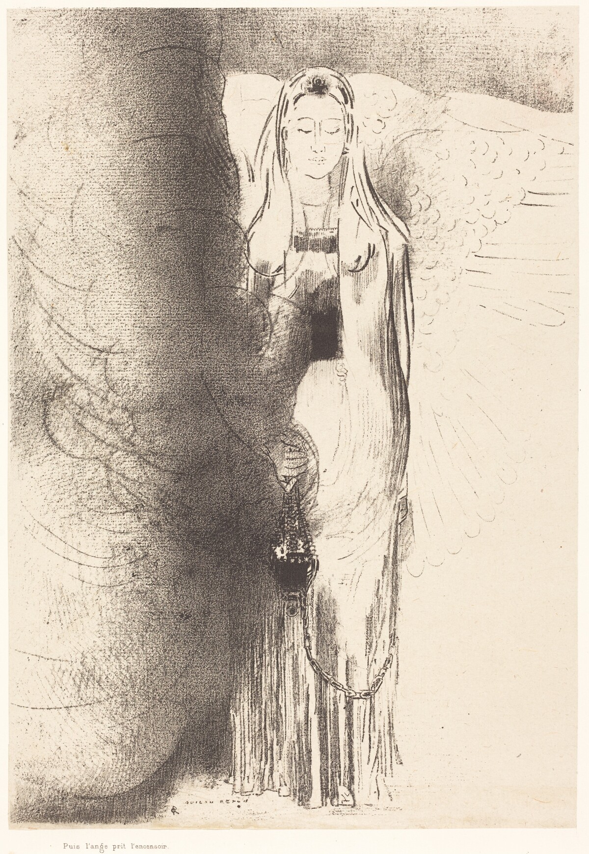Puis l'ange prit l'encensoir (And the angel took the censer) by Odilon Redon