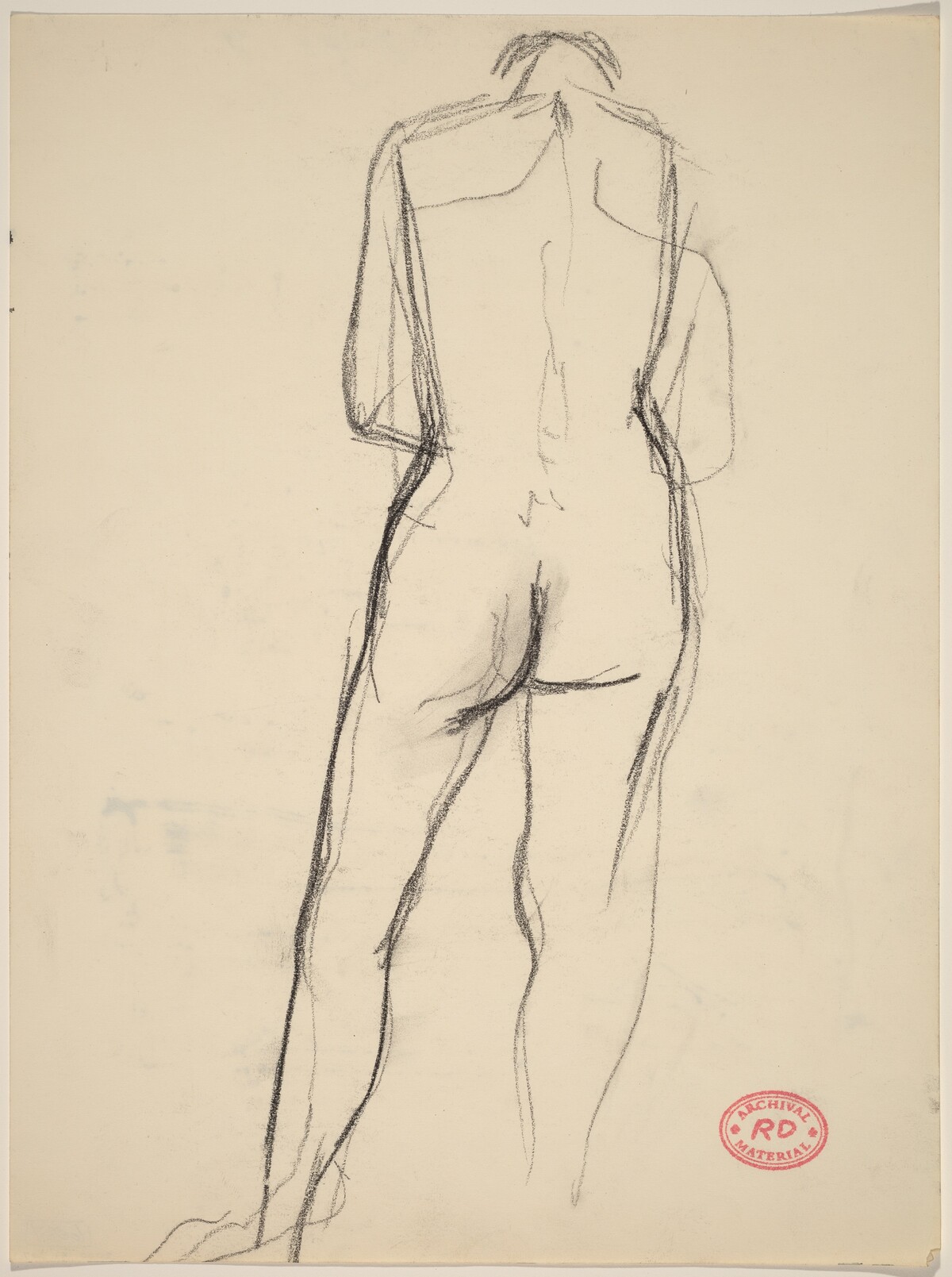 Untitled [back view of standing nude looking down] by Richard Diebenkorn