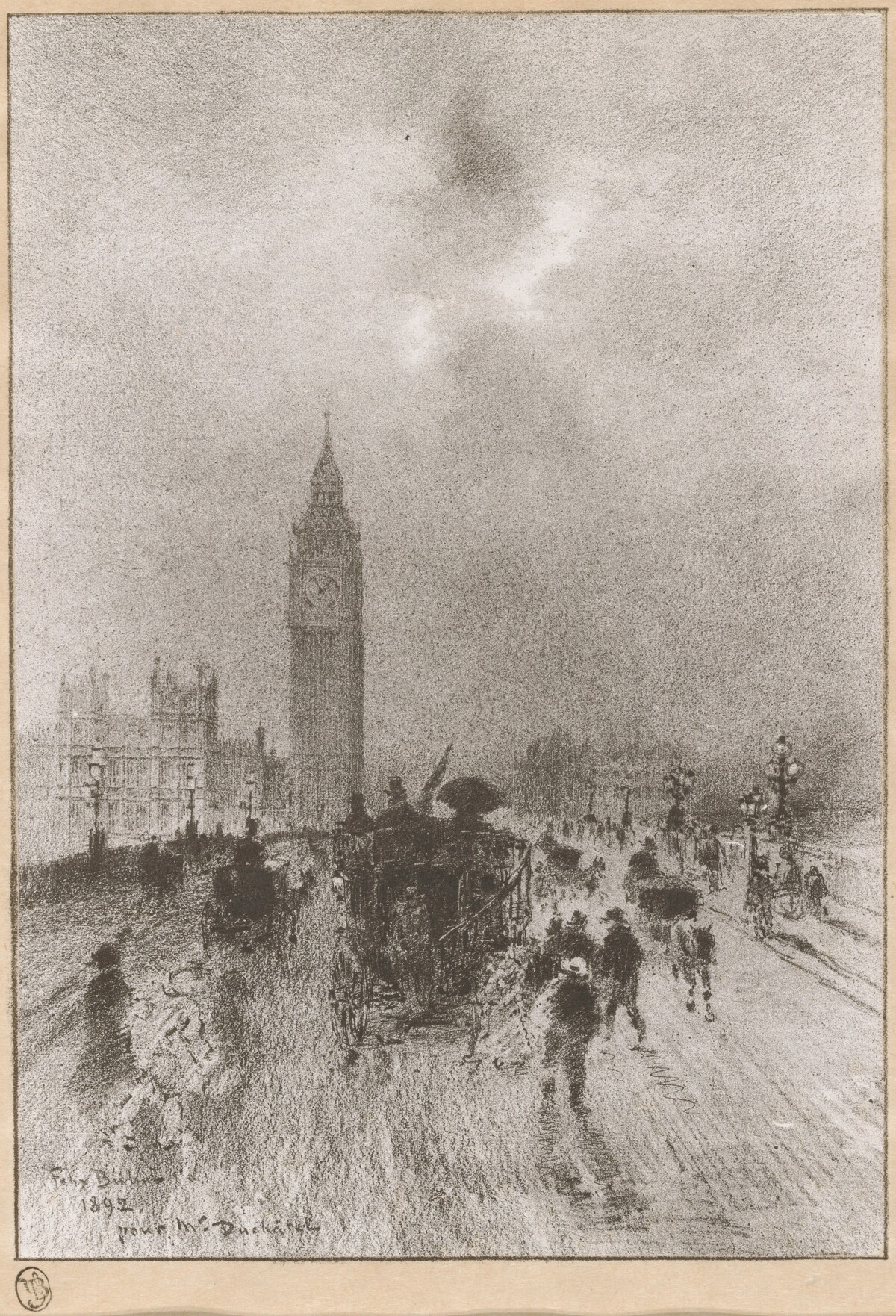 The Victoria Clock Tower London by Félix-Hilaire Buhot
