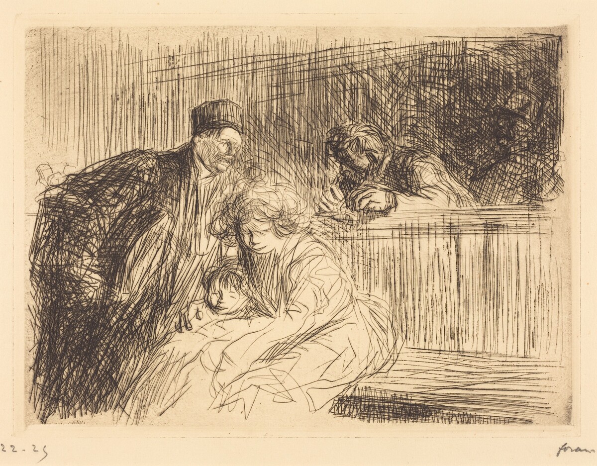 L'avocat parlant au prévenu (2e planche) (The Lawyer Talking to the Prisoner) (second plate) by Jean-Louis Forain