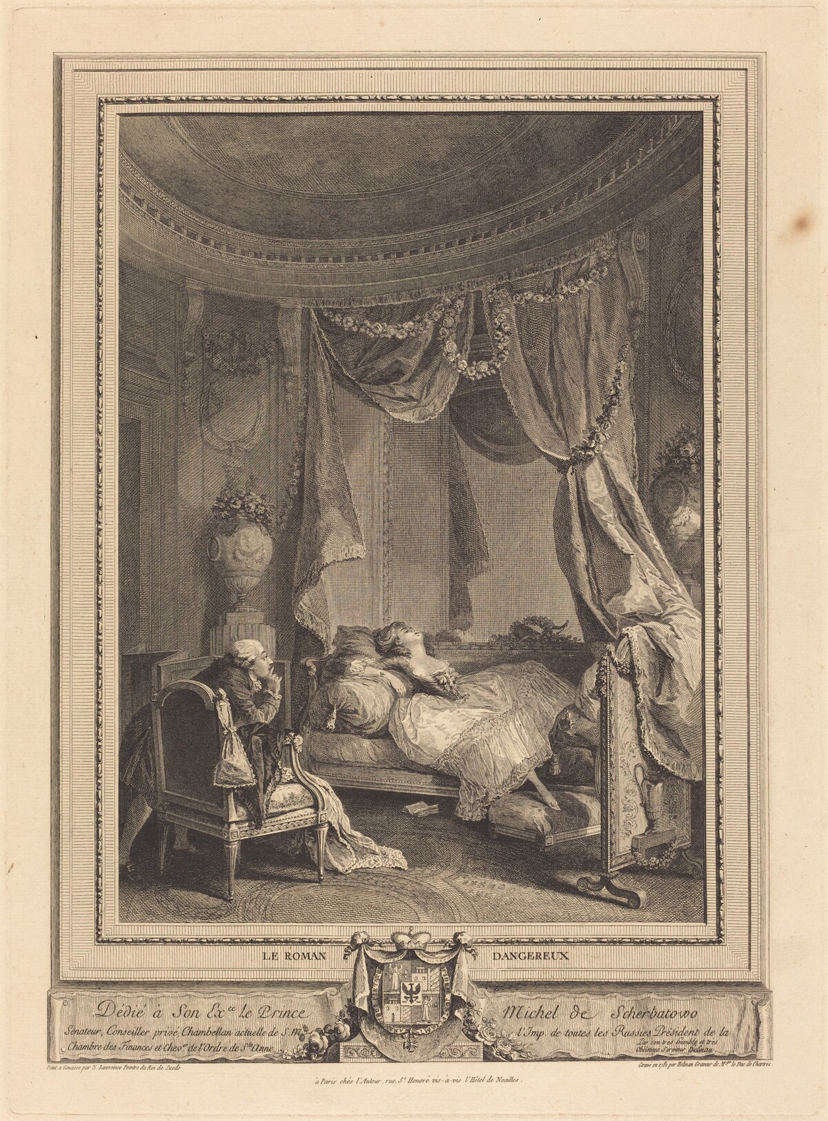 Le roman dangereux by Isidore-Stanislas Helman after Nicolas Lavreince