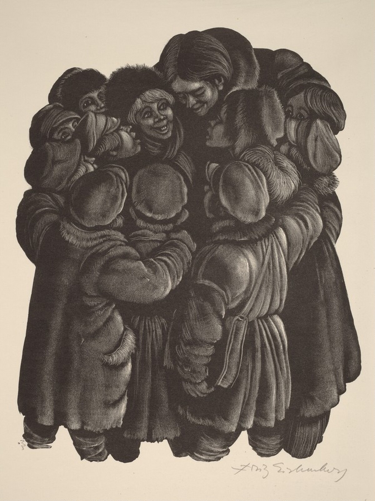 "Hurrah for Karamazov!" (Epilogue, facing p.602) by Fritz Eichenberg