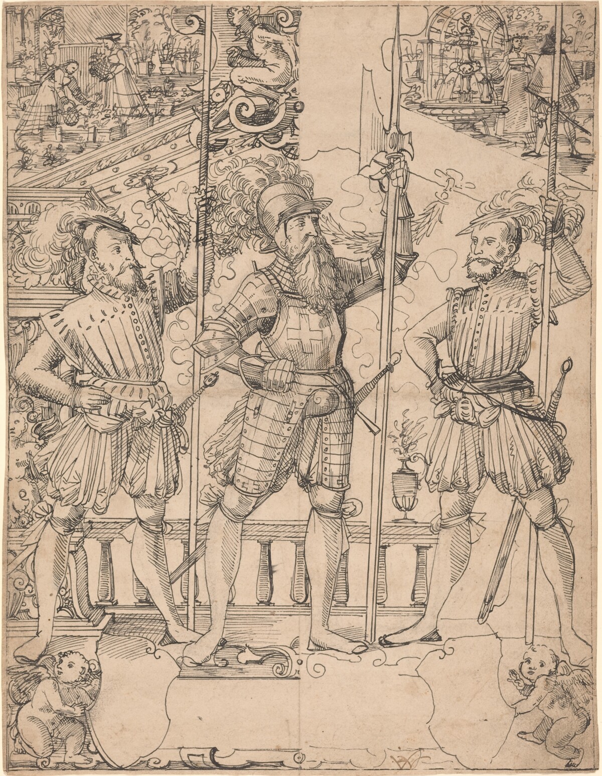 Halberdier and Two Pikemen by Hans Jakob Plepp
