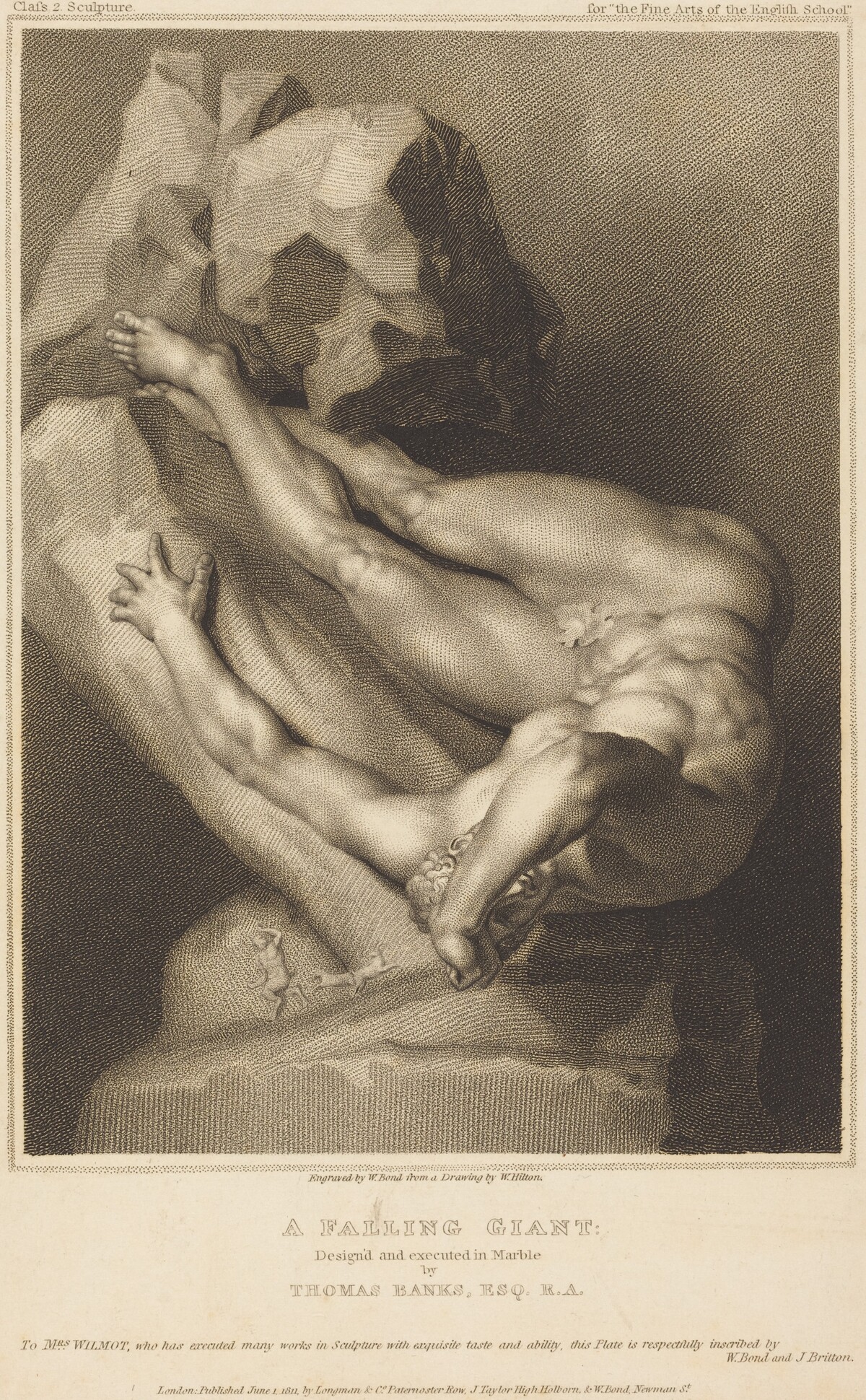 A Falling Giant by William Bond after William Hilton I after Thomas Banks